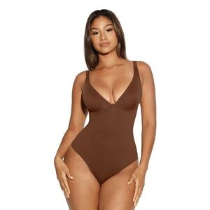 FeelinGirl Women V Neck Bodysuit Thong